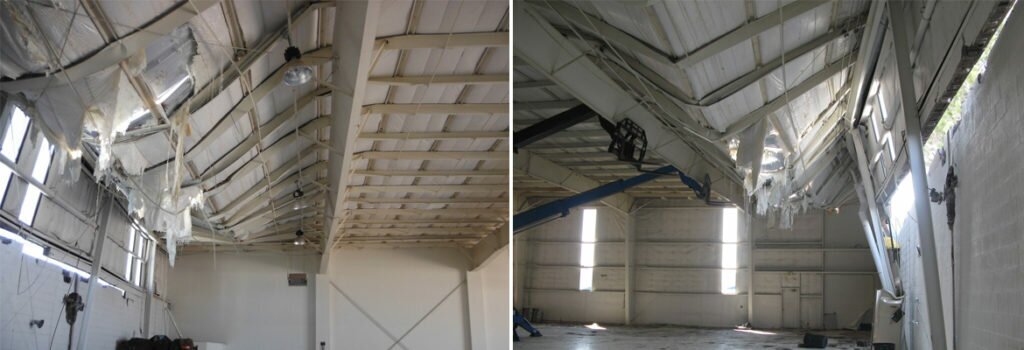 Collapsed Roof Airplane Hangar