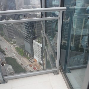 View Looking Down From Balcony in City