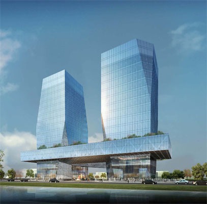 China Railways Design Plaza Glass Curtain Wall Project Wuhu, China