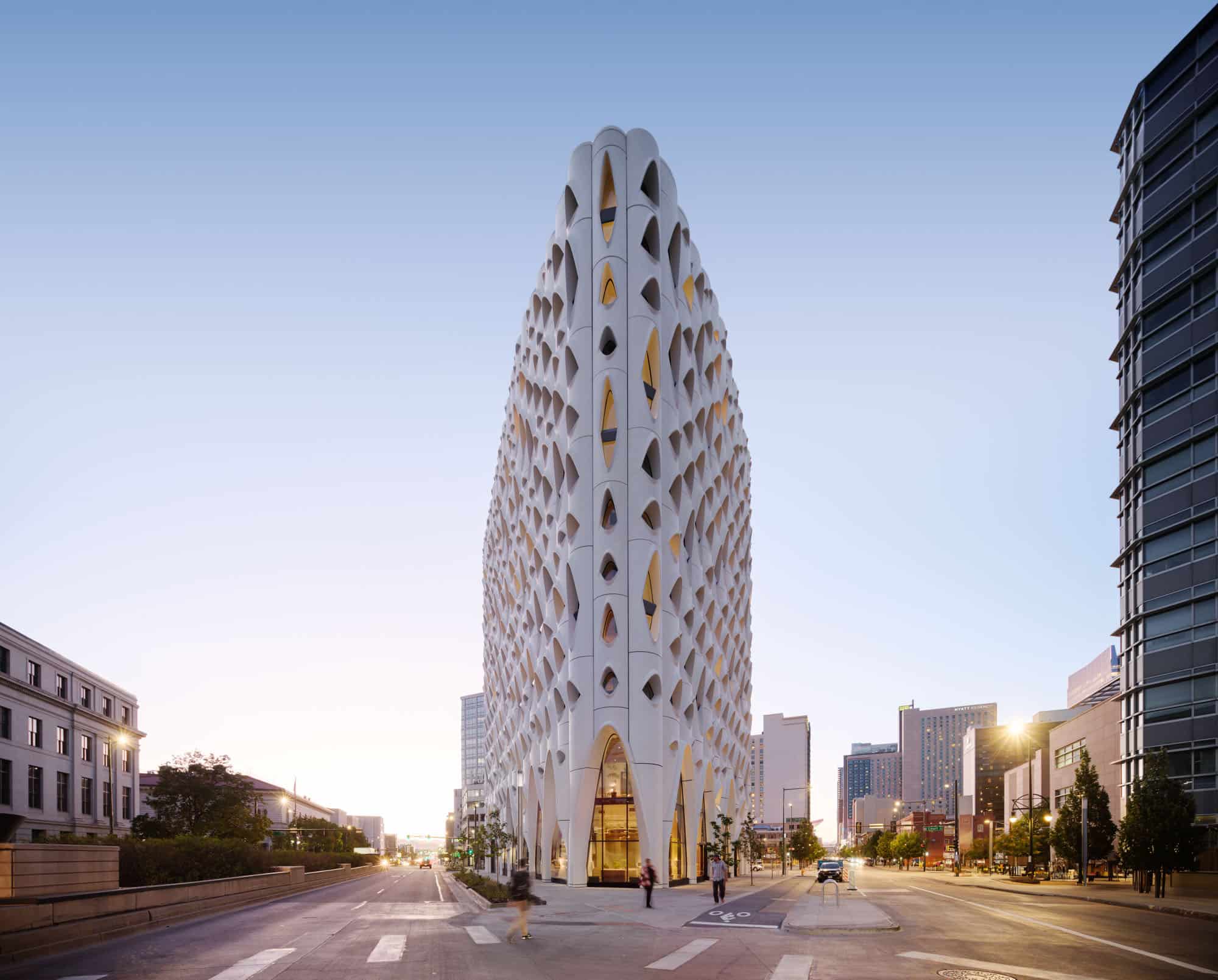 The front facade of the Populus hotel.