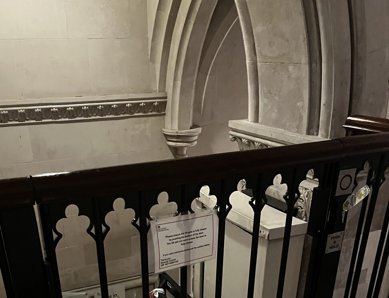 Retained Top Floor Landing Gate