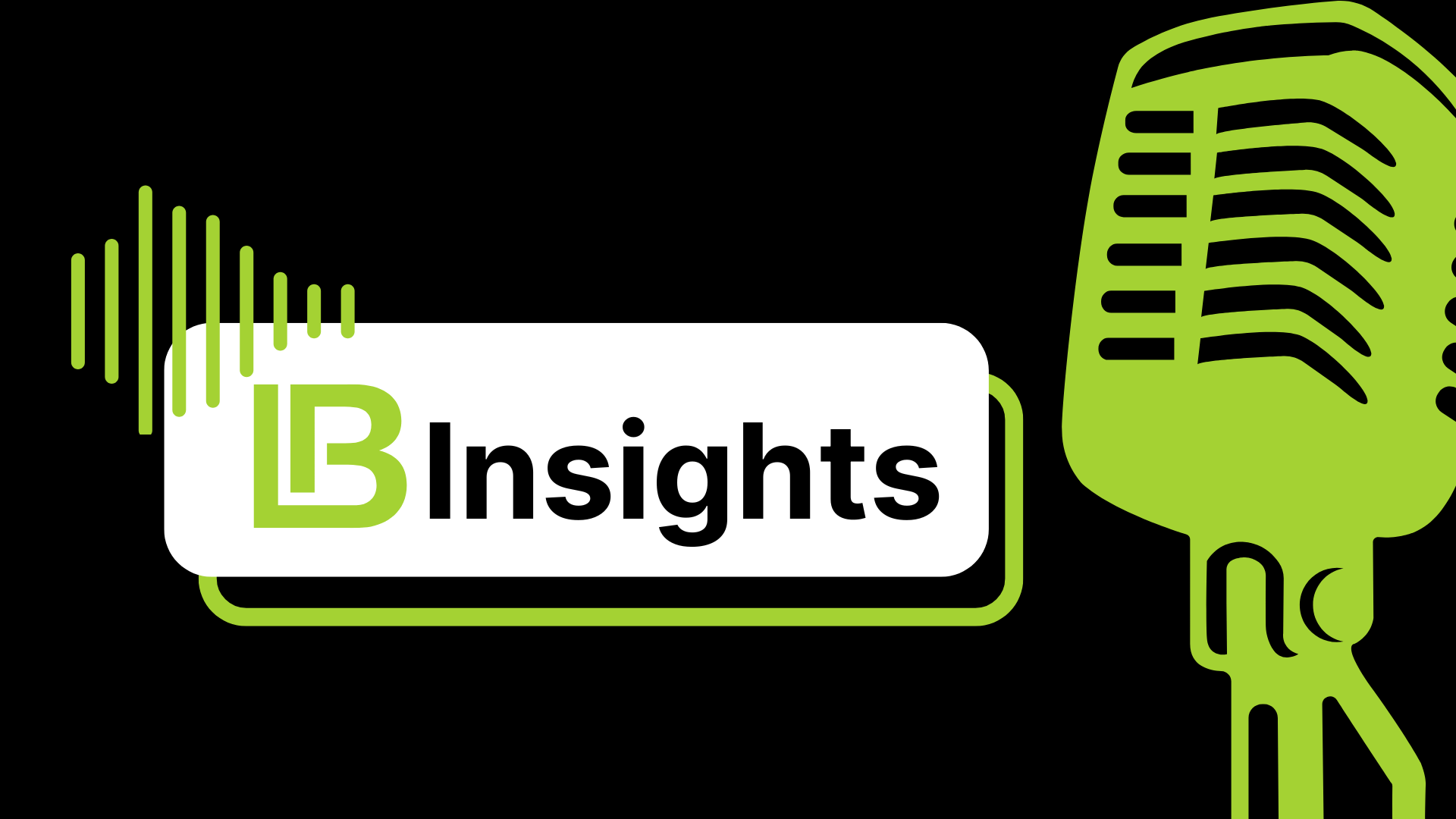 LB Insights Podcast logo with sound waves and a microphone